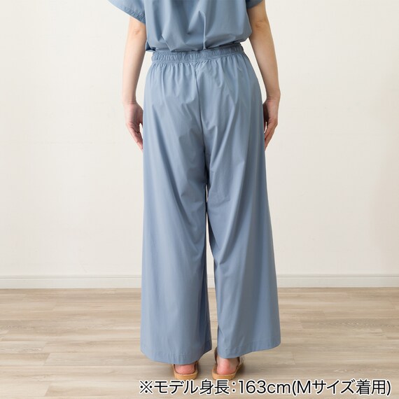 WOMENS 軽量ロングワイドパンツ(クール LWr サックスブルー M) 3枚目画像