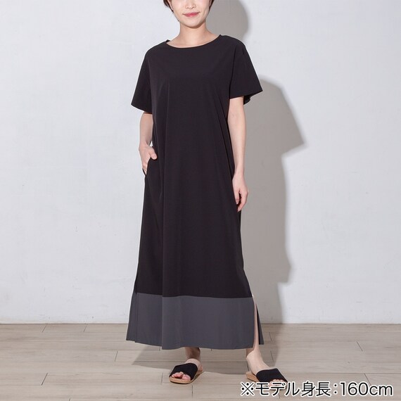 WOMENS 軽量ワンピース (クール Wnr ブラック F) 2枚目画像