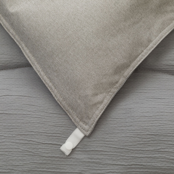 カバーのいらない ちょうど良い温度調整 薄掛けふとん シングル(グレー K2603 S) 4枚目画像