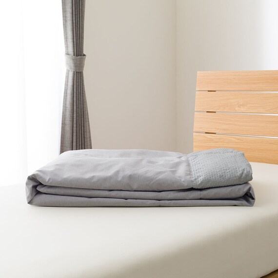 つぶ綿入りダウンケット シングル(グレー K2605 S) 3枚目画像