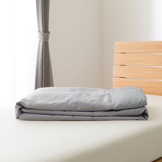 つぶ綿入りダウンケット シングル(グレー K2605 S) 3枚目画像