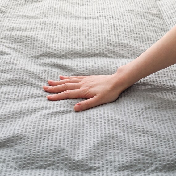 つぶ綿入りダウンケット シングル(グレー K2605 S) 7枚目画像