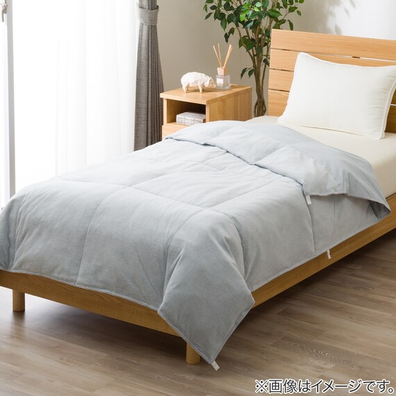 冷感リバーシブル つぶ綿入りダウンケット シングル(K2607 S) 2枚目画像