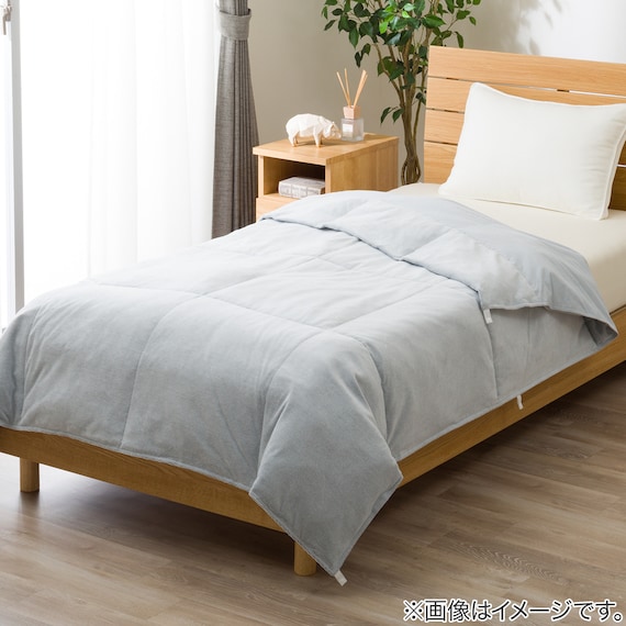 冷感リバーシブル つぶ綿入りダウンケット シングル(K2607 S) 2枚目画像