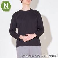 MENS 着るだけで疲労回復リカバリーウェア 長袖Tシャツ(Nミラク ブラック L)