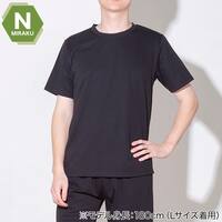 MENS 着るだけで疲労回復リカバリーウェア 半袖Tシャツ(Nミラク ブラック L)