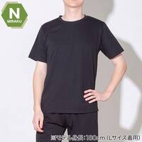 MENS 着るだけで疲労回復リカバリーウェア 半袖Tシャツ(Nミラク ブラック LL)