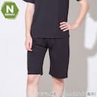 MENS 着るだけで疲労回復リカバリーウェア ルームパンツ ハーフ丈(Nミラク ブラック M) 1枚目画像