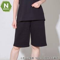 WOMENS 着るだけで疲労回復リカバリーウェア ルームパンツ ハーフ丈(Nミラク ブラック M)
