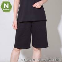 WOMENS 着るだけで疲労回復リカバリーウェア ルームパンツ ハーフ丈(Nミラク ブラック L)