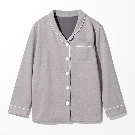 WOMENS 着るだけで疲労回復リカバリーウェア テーラーパジャマ(Nミラク グレー M) 3枚目画像