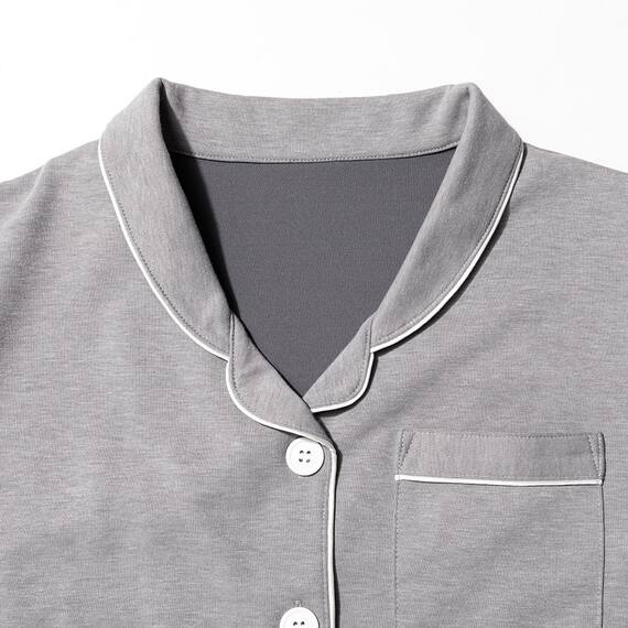 WOMENS 着るだけで疲労回復リカバリーウェア テーラーパジャマ(Nミラク グレー M) 5枚目画像