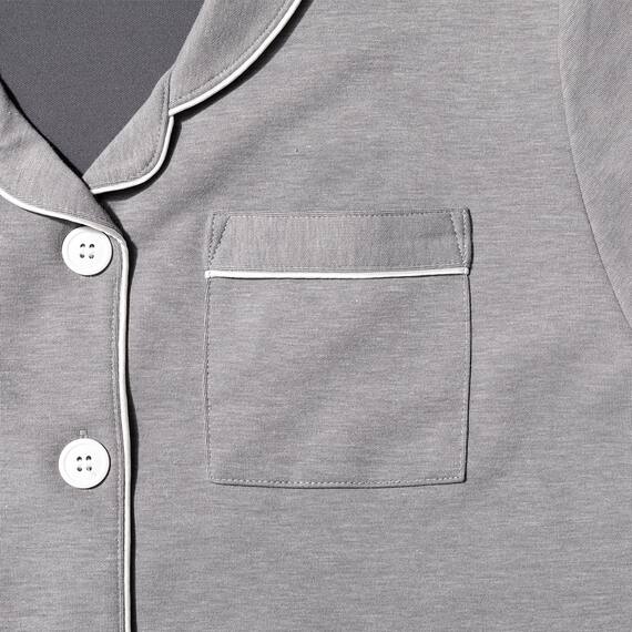 WOMENS 着るだけで疲労回復リカバリーウェア テーラーパジャマ(Nミラク グレー M) 6枚目画像