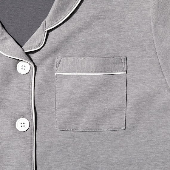 WOMENS 着るだけで疲労回復リカバリーウェア テーラーパジャマ(Nミラク グレー M) 6枚目画像