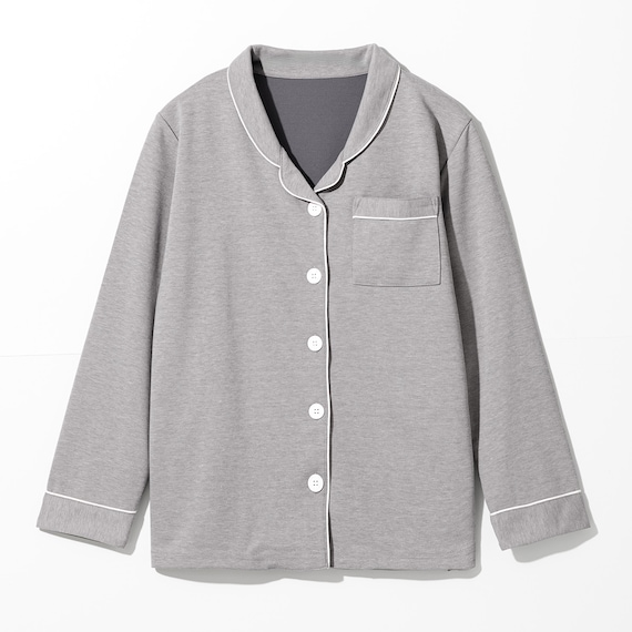 WOMENS 着るだけで疲労回復リカバリーウェア テーラーパジャマ(Nミラク グレー L) 3枚目画像