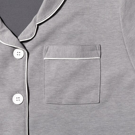 WOMENS 着るだけで疲労回復リカバリーウェア テーラーパジャマ(Nミラク グレー L) 6枚目画像