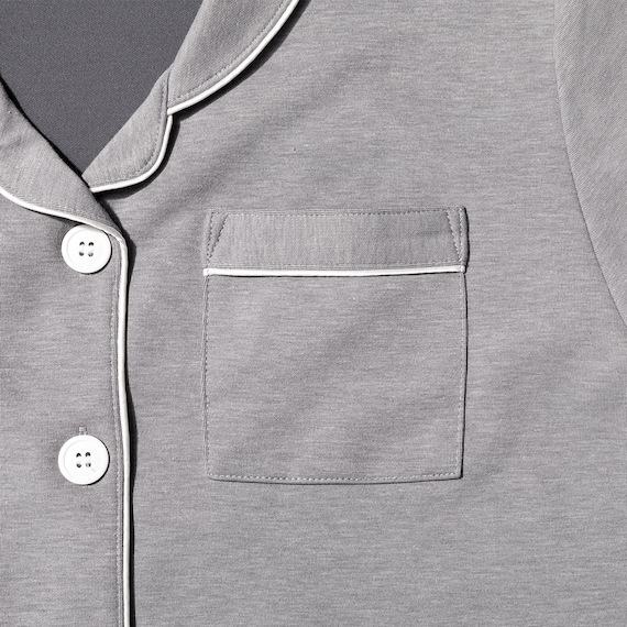 WOMENS 着るだけで疲労回復リカバリーウェア テーラーパジャマ(Nミラク グレー L) 6枚目画像