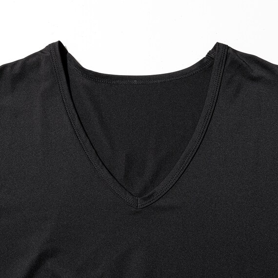 MENS 着るだけで疲労回復リカバリーウェア VネックTシャツ(NミラクDRY ブラック LL) 5枚目画像