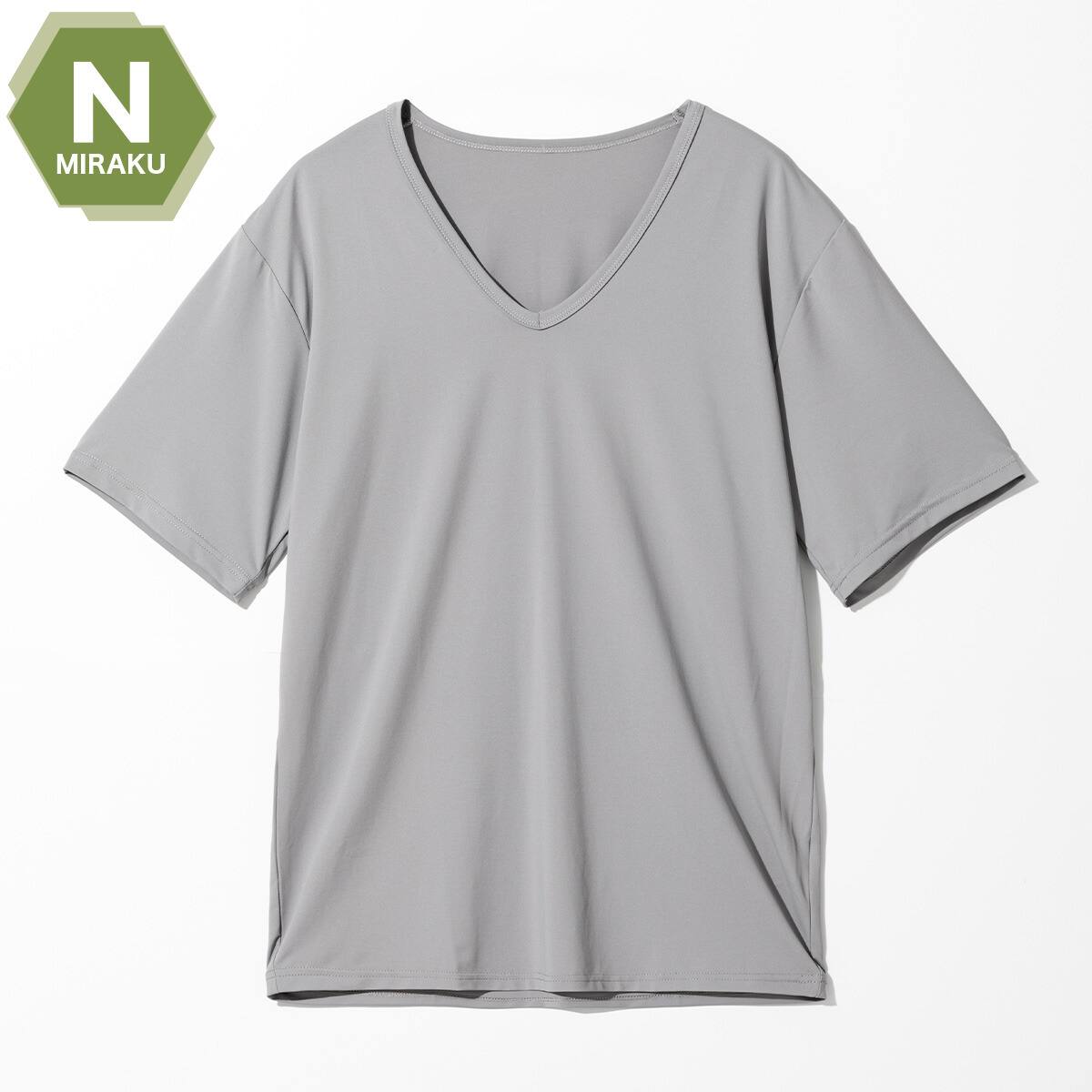 MENS 着るだけで疲労回復リカバリーウェア VネックTシャツ(NミラクDRY