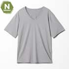 MENS 着るだけで疲労回復リカバリーウェア VネックTシャツ(NミラクDRY グレー L) 1枚目画像