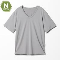 MENS 着るだけで疲労回復リカバリーウェア VネックTシャツ(NミラクDRY グレー LL)