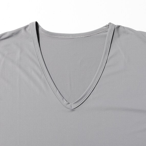 MENS 着るだけで疲労回復リカバリーウェア VネックTシャツ(NミラクDRY グレー LL) 4枚目画像