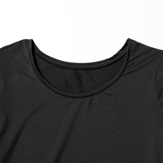 WOMENS 着るだけで疲労回復リカバリーウェア UネックTシャツ(NミラクDRY ブラック L) 5枚目画像