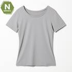WOMENS 着るだけで疲労回復リカバリーウェア UネックTシャツ(NミラクDRY グレー M) 1枚目画像