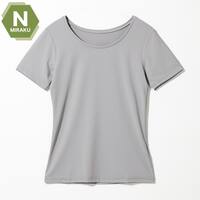 WOMENS 着るだけで疲労回復リカバリーウェア UネックTシャツ(NミラクDRY グレー L)