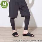 MENS 着るだけで疲労回復リカバリーウェア レギンス 10分丈(NミラクDRY ブラック M-L) 1枚目画像