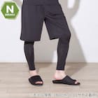 MENS 着るだけで疲労回復リカバリーウェア レギンス 10分丈(NミラクDRY ブラック M-L) 1枚目画像