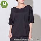 WOMENS 着るだけで疲労回復リカバリーウェア ドルマンTシャツ 前後2way(NミラクDRY ブラック M) 1枚目画像