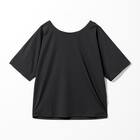 WOMENS 着るだけで疲労回復リカバリーウェア ドルマンTシャツ 前後2way(NミラクDRY ブラック M) 3枚目画像