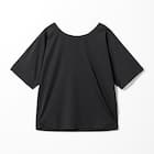 WOMENS 着るだけで疲労回復リカバリーウェア ドルマンTシャツ 前後2way(NミラクDRY ブラック M) 3枚目画像