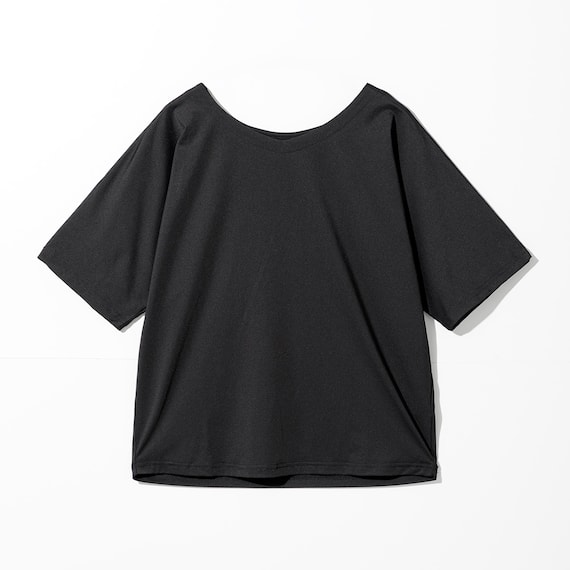 WOMENS 着るだけで疲労回復リカバリーウェア ドルマンTシャツ 前後2way(NミラクDRY ブラック M) 3枚目画像