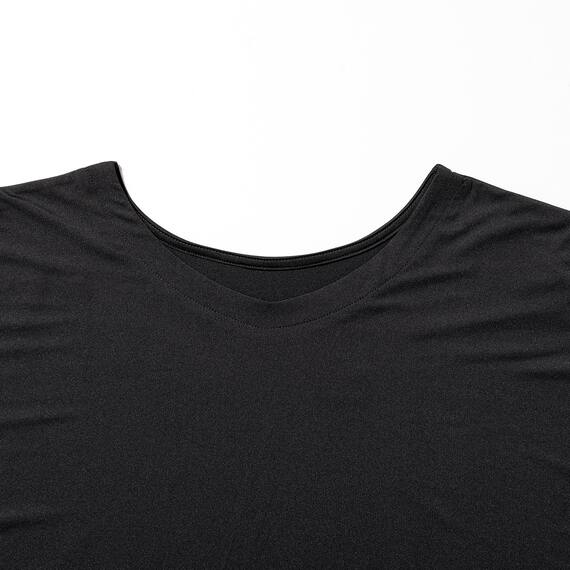 WOMENS 着るだけで疲労回復リカバリーウェア ドルマンTシャツ 前後2way(NミラクDRY ブラック M) 5枚目画像
