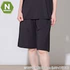 WOMENS 着るだけで疲労回復リカバリーウェア ルームパンツ ハーフ丈(NミラクDRY ブラック M) 1枚目画像
