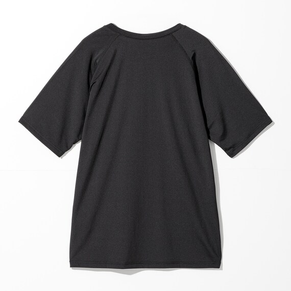 MENS 着るだけで疲労回復リカバリーウェア 半袖Tシャツ ラグランタイプ(NミラクDRY ブラック M) 4枚目画像