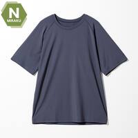 MENS 着るだけで疲労回復リカバリーウェア 半袖Tシャツ ラグランタイプ(NミラクDRY ネイビー M)