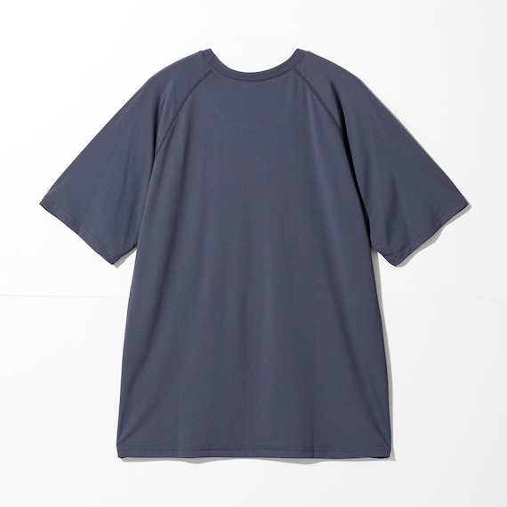 MENS 着るだけで疲労回復リカバリーウェア 半袖Tシャツ ラグランタイプ(NミラクDRY ネイビー L) 3枚目画像