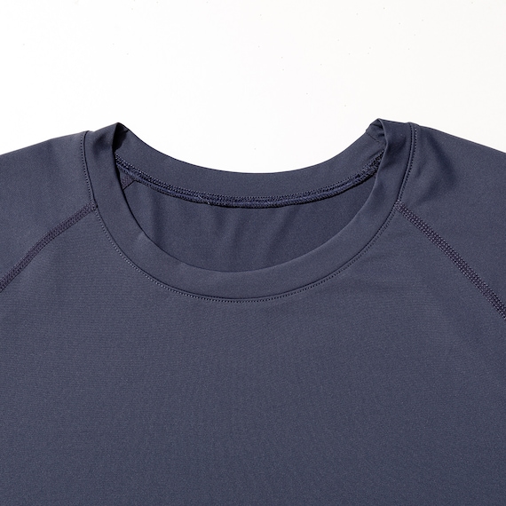 MENS 着るだけで疲労回復リカバリーウェア 半袖Tシャツ ラグランタイプ(NミラクDRY ネイビー L) 4枚目画像