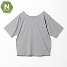 WOMENS 着るだけで疲労回復リカバリーウェア ドルマンTシャツ 前後 2way(NミラクDRY グレー M) 1枚目画像