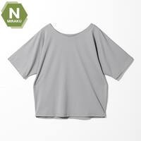 WOMENS 着るだけで疲労回復リカバリーウェア ドルマンTシャツ 前後 2way(NミラクDRY グレー M)