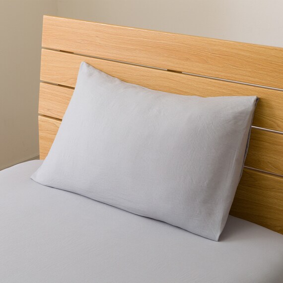 枕カバー(ポリウォッシュ MJ07 グレー) 1枚目画像