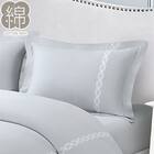 高密度サテン まくらカバー(PR10WHラインステッチ BL) 1枚目画像