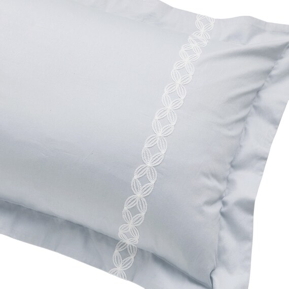 高密度サテン まくらカバー(PR10WHラインステッチ BL) 5枚目画像
