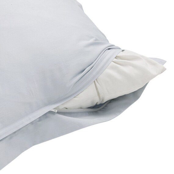 高密度サテン まくらカバー(PR10WHラインステッチ BL) 8枚目画像