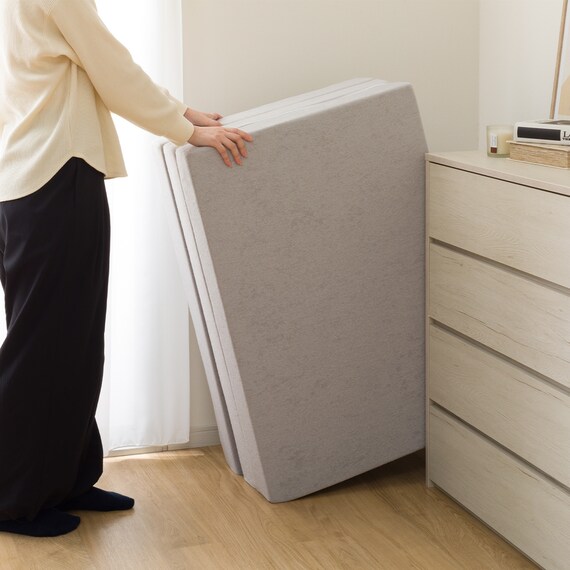 【日本製】 高反発 3つ折りマットレス 厚さ10cm シングル GY 6枚目画像