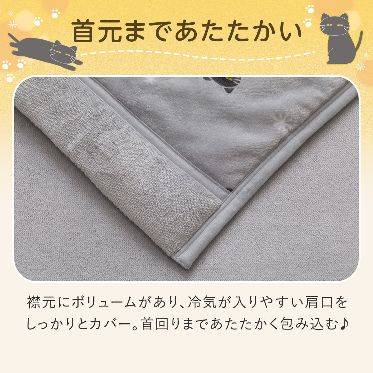 2枚合わせ 毛布 クイーン(Nウォーム A26 デコネコ)【ネット特別商品