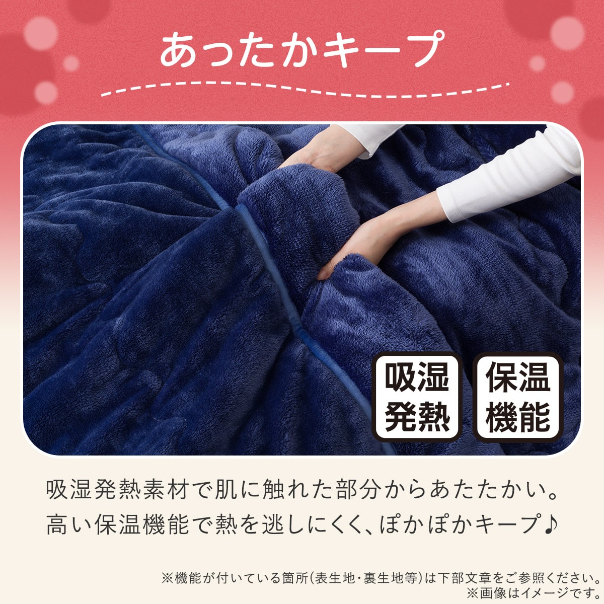 2枚合わせ 毛布 クイーン(Nウォーム極暖 A26 ネイビー)【ネット特別